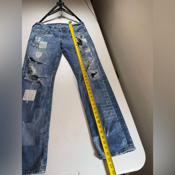 True Religion Billy Strange Brew First Edition extremely Distressed Jeans Sz 32 - Picture 6 of 14